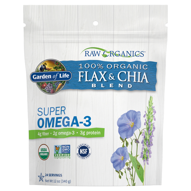 Garden of Life Raw Organic Flax Seed Meal with Chia Seeds  الالياف